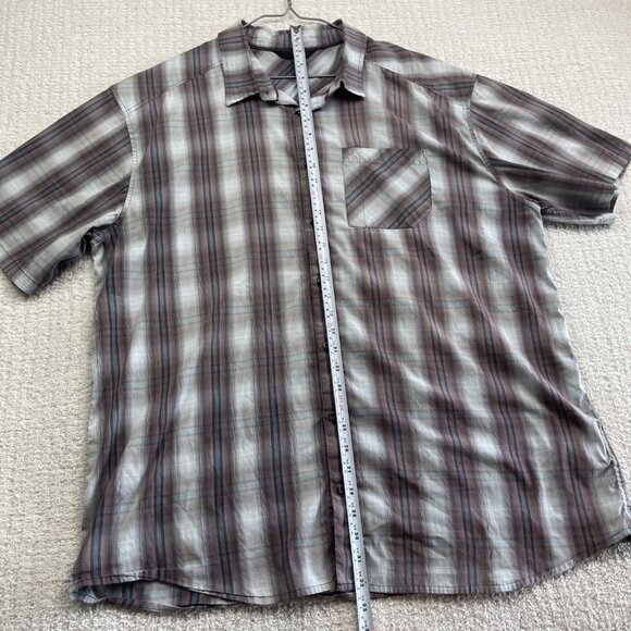 ARC’TERYX Brohm Shirt Men Blue / Burgundy Plaid Short Sleeve Button Up XL READ** - Picture 10 of 16